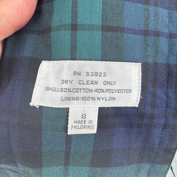 Vintage Cambridge Plaid Trench Coat Size 8 | Ralph Lauren Classic Vibes Preppy - Picture 10 of 13